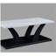 Ensemble de table basse moderne 3 pièces blanc et noir avec surface en marbre et deux tables d'appoint assorties