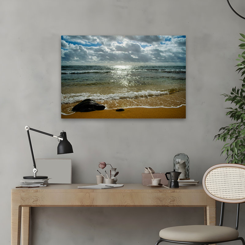 Last Step Beache, nouvelle version 2019-2, art océanique, art côtier, art abstrait contemporain, H 24 po x l 16 po