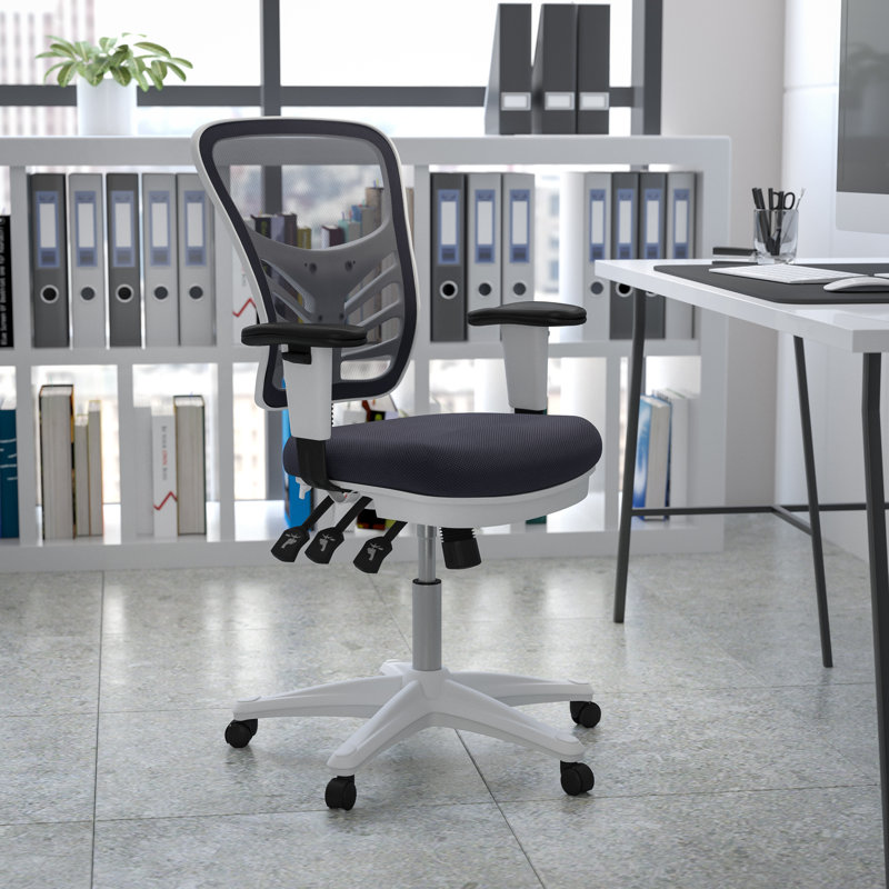 Mid-Back Mesh Multifunction Executive Swivel Ergonomic Office Chair with Adjustable Arms, Dark Grey