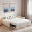 Upholstered L-shaped Daybed With Pop Up Trundle And Vertical Stripe Patterns