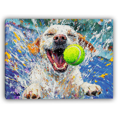 Fetch Frenzy – Splashing Joy with Tennis Ball