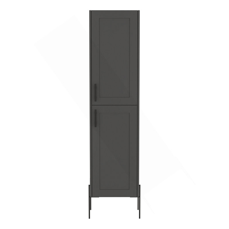 Hagi 71" Tall  Four-Tier Shelf One-Door Linen Shaker Cabinet