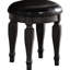Meuble-lavabo classique gris antique avec miroir en bois et garniture cloutée rembourrée