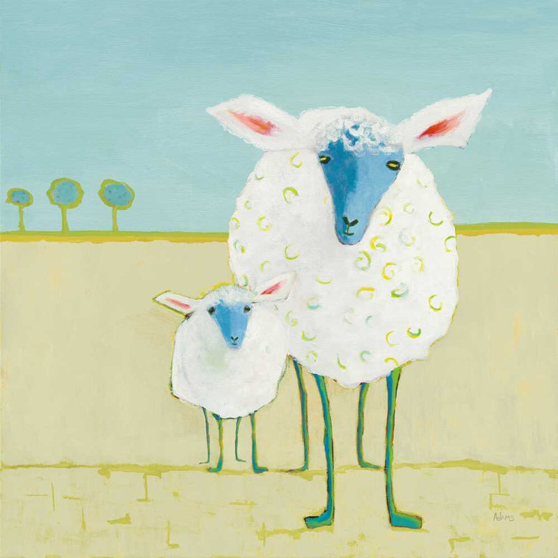 Moutons colorés, H 12 po x l 12 po x P 1,25 po