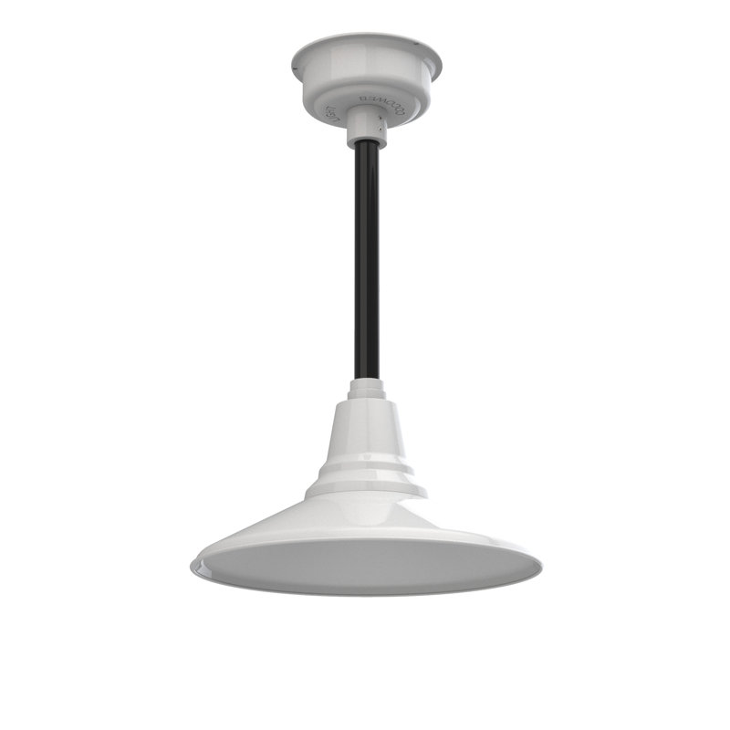 Luminaire suspendu à cône simple 1 lumière Albali, H 48 po x l 14 po x P 14 po, Blanc