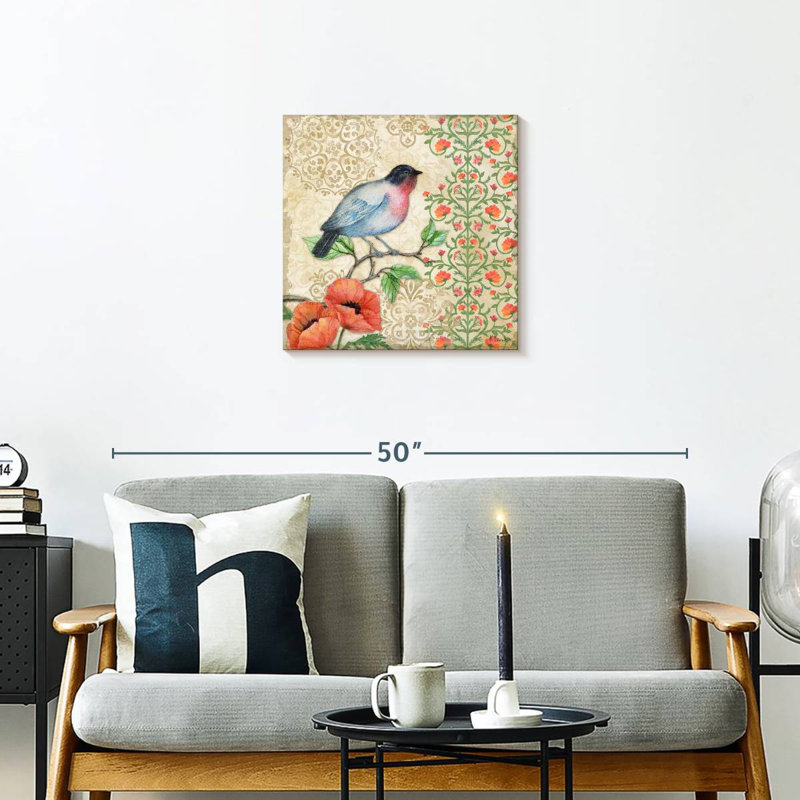 Brampt Blossoming Birds I, 20" H x 20" W