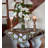 Magnolia on Brown Table Topper (33" Square)