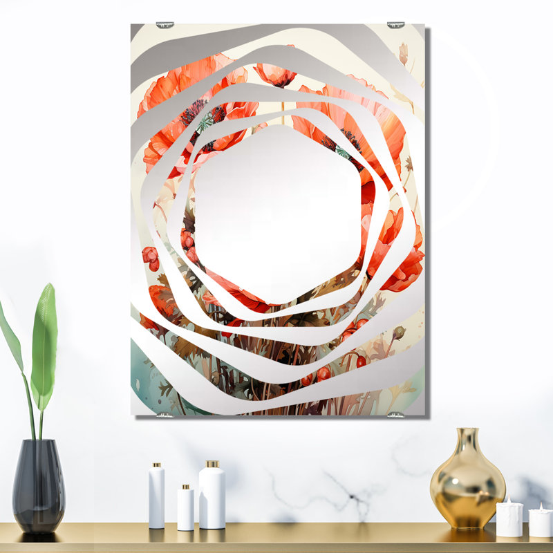 Powers - Miroir mural décoratif coquelicot MIR141651, 32 po x 24 po