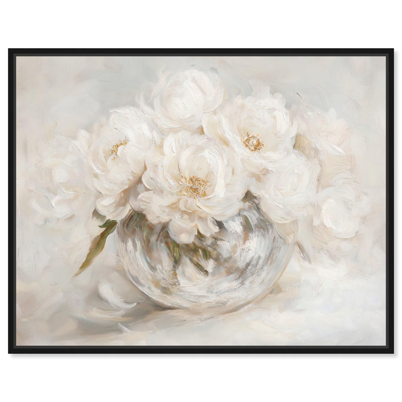 Bouquet de fleurs Art Remedy, H 21 po x l 17 po, Cadre flottant noir