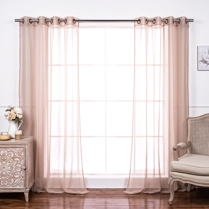 Paire de rideaux transparents avec œillets Amarely, L 52 po x L 84 po, Sésame