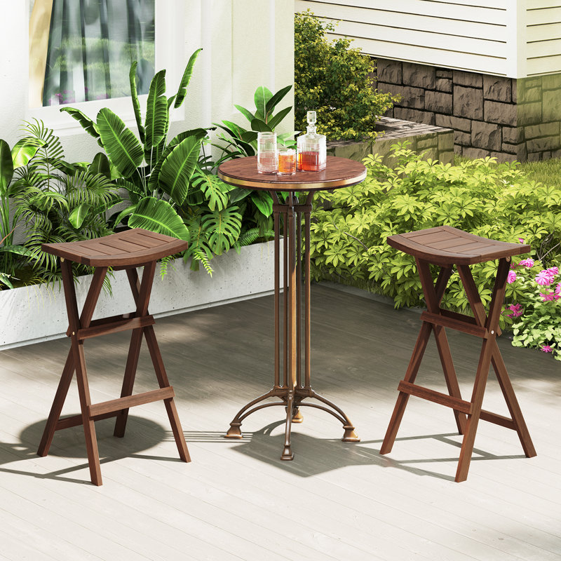 Ensemble de 2 tabourets de bar pliables à hauteur de bar de 30 po avec siège de selle et repose-pieds