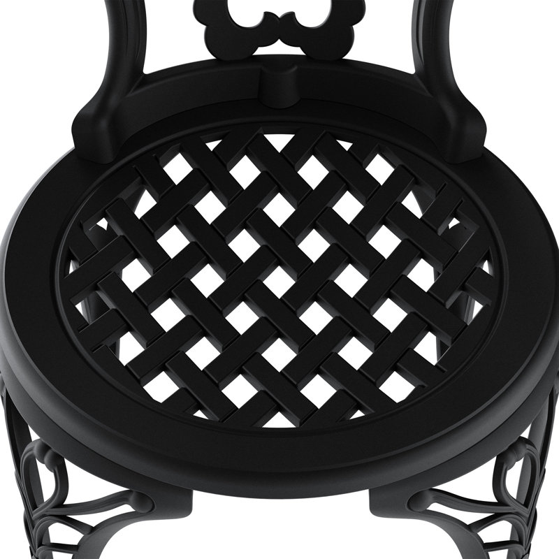 Outdoor Dining With 5 Pieces, Cast Aluminum, Black, Noise-Minimizing Aluminum Casting, Ergonomic, 4