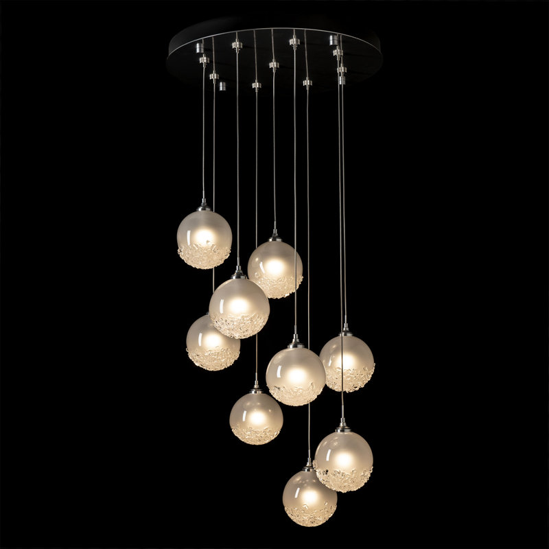 Fritz 9 - Light Cluster Globe Pendant, 130" H x 20.5" W x 20.5" D, Sterling