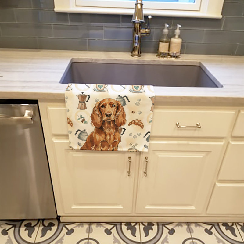 Boykin Spaniel Coffee Bar Kitchen Towel, Boykin Spaniel
