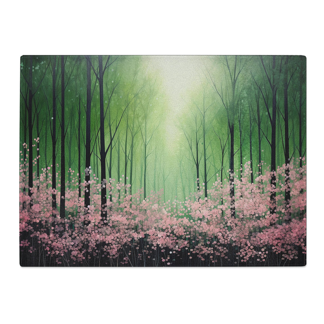 Spring Forest Minimalism  Glass Chopping Board