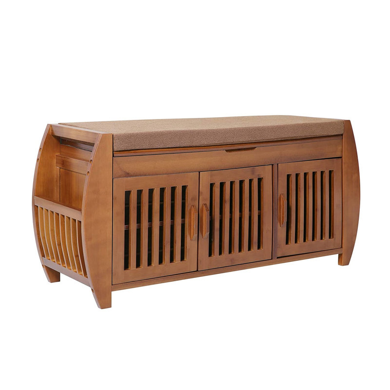 Range-chaussures en bambou avec rangement et rangement