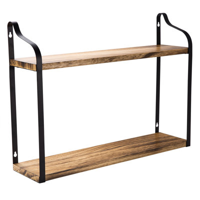 2 Piece Tiered Shelf with Live Edge