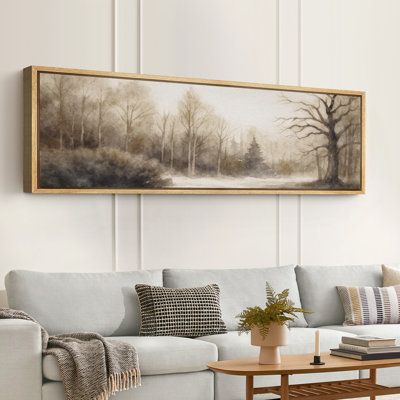 "Neutral Toned Forest Landscape", très grandes photos, impression sur toile encadrée