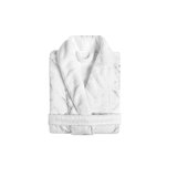 Mabela 100% Cotton Terry Cloth Gender Neutral Mid-Calf Bathrobe with Pockets and Hood