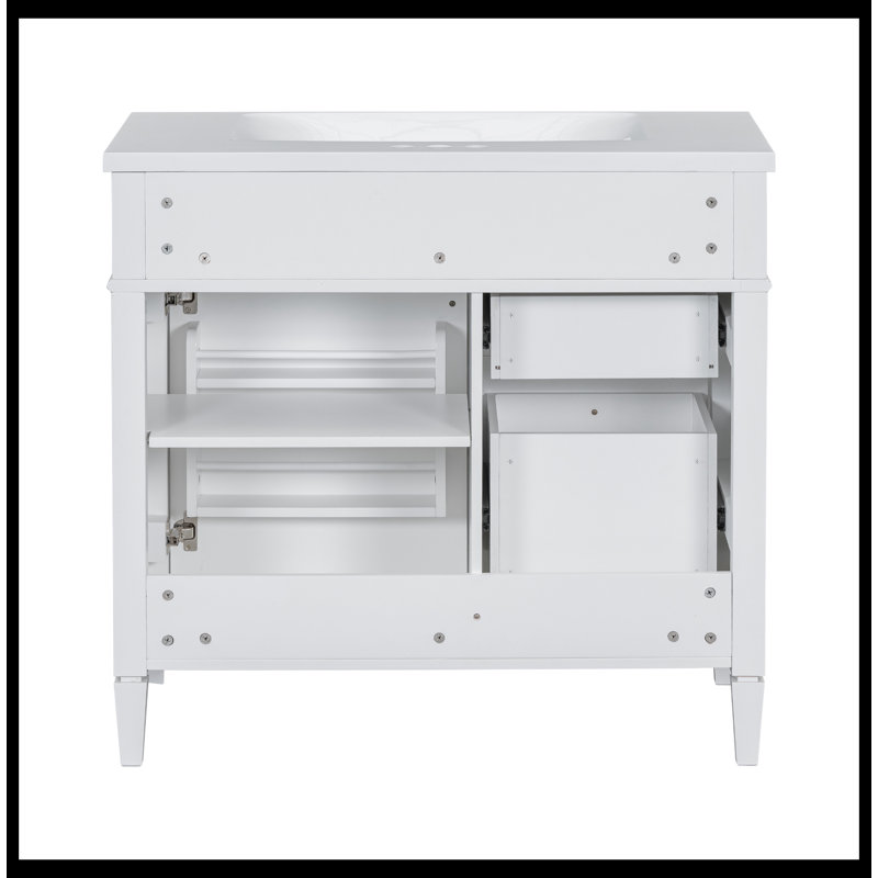 Mosinak 36.00'' Single Bathroom Vanity with Top, White
