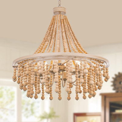 Jorden 6 - Light Solid Wood Dimmable Tiered Chandelier