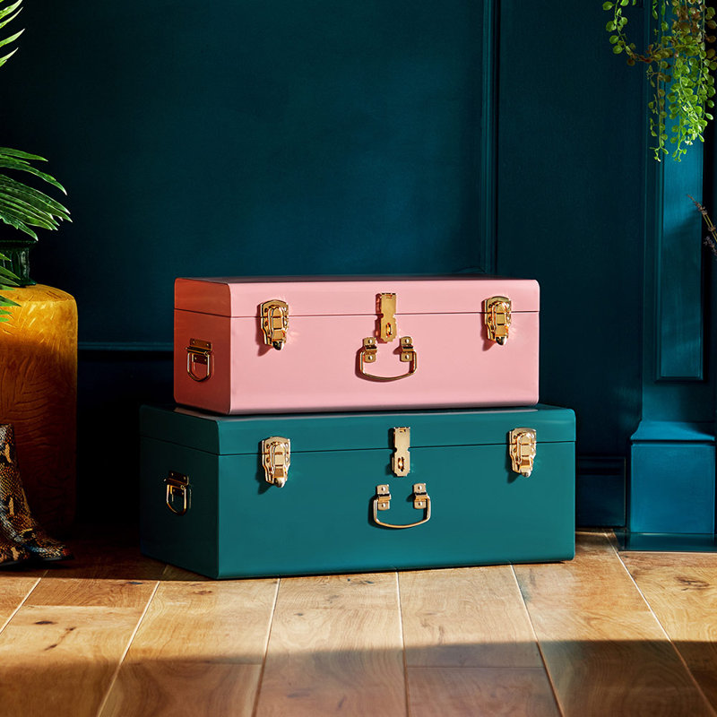  2 Piece Metal Accent Trunk Set