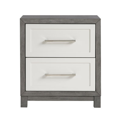 Two Drawers Nightstand Bedroom Furniture 1Pc