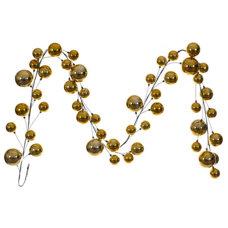 Vickerman 10' Gold Ball Branch Garland, Gold