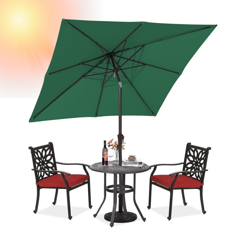 Parasol carré 7,5 x 7,5 pi, Vert foncé