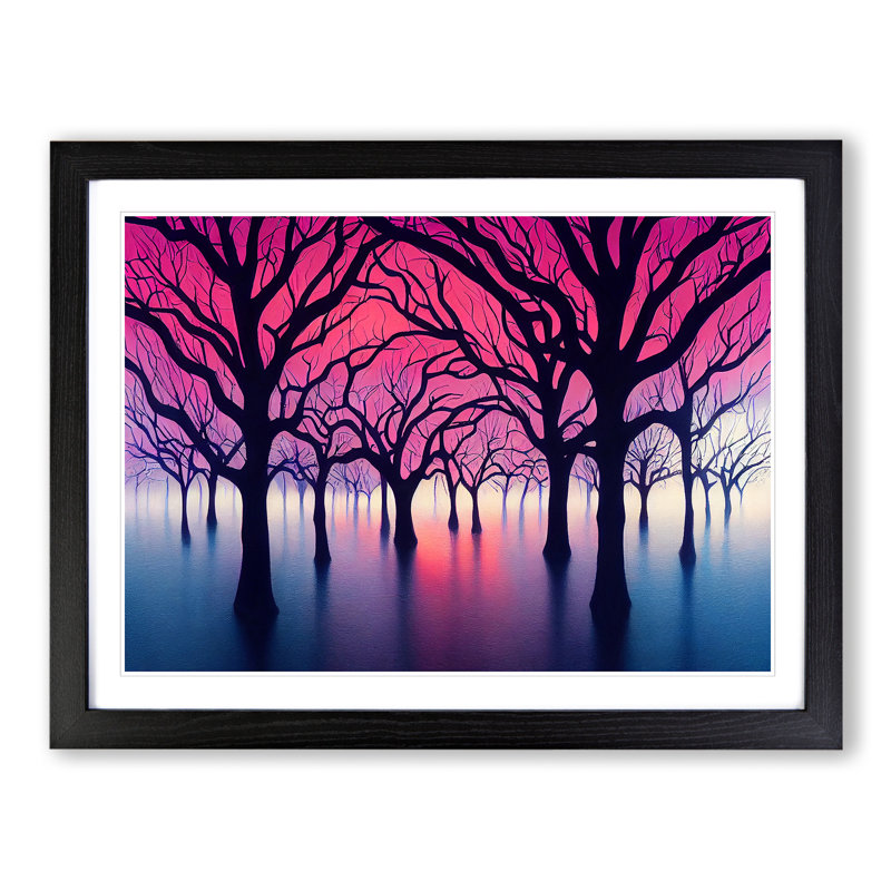 Magnificent Trees - Single Picture Frame Painting, 46cm H x 64cm W x 2cm D, Black