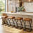Mid-century 26" Upholstered Counter Height Bar Stools Backless Industrial Barstool-1608688396