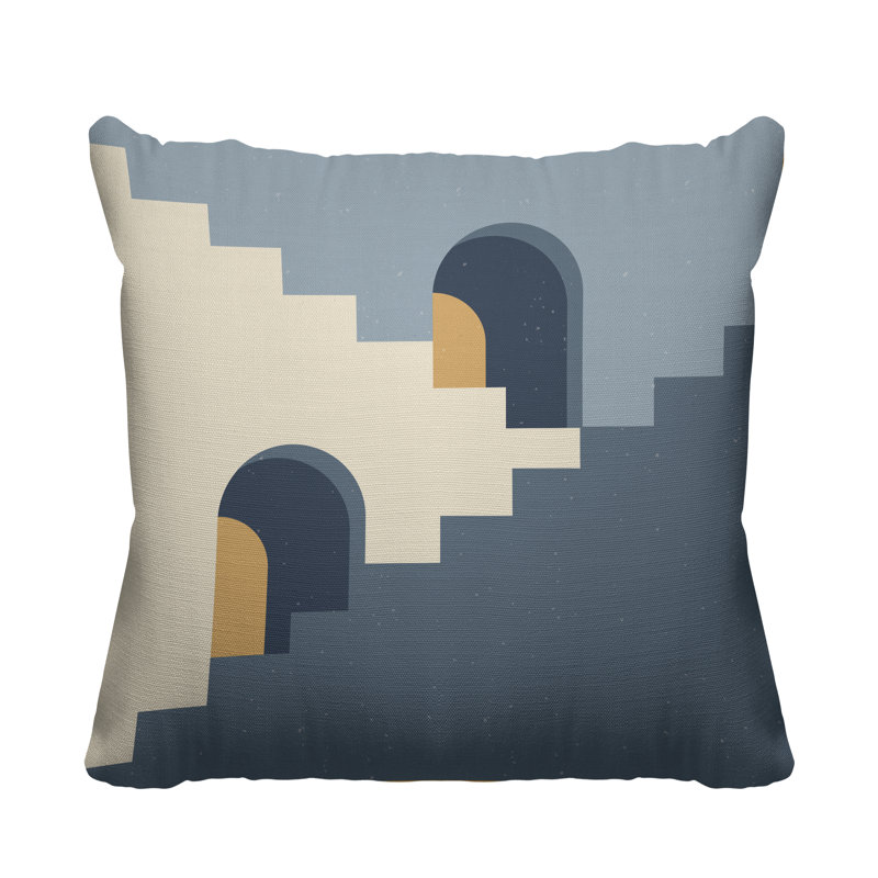 Coussin décoratif intérieur / extérieur Minimalist Architecture, L 19 po x H 19 po, Gris