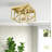 Transitional 4 Light Black and Gold Flush Mount-1993512682