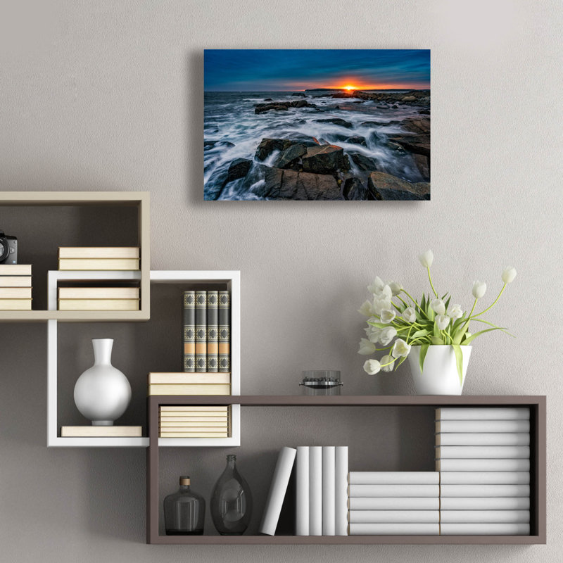«Sunset Over Vinalhaven» par Rick Berk, art mural en verre acrylique, H 16 po x l 24 po x P 0,2 po