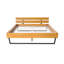 Cadre de lit en bois de pin, taille grand, couleur noire naturelle
