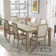 Rustic And Functional 7-Piece Extendable Dining Table Set With Removable Leaf, Upholstered Chairs, And Built-In Drawers For Family Gatherings And Entertaining