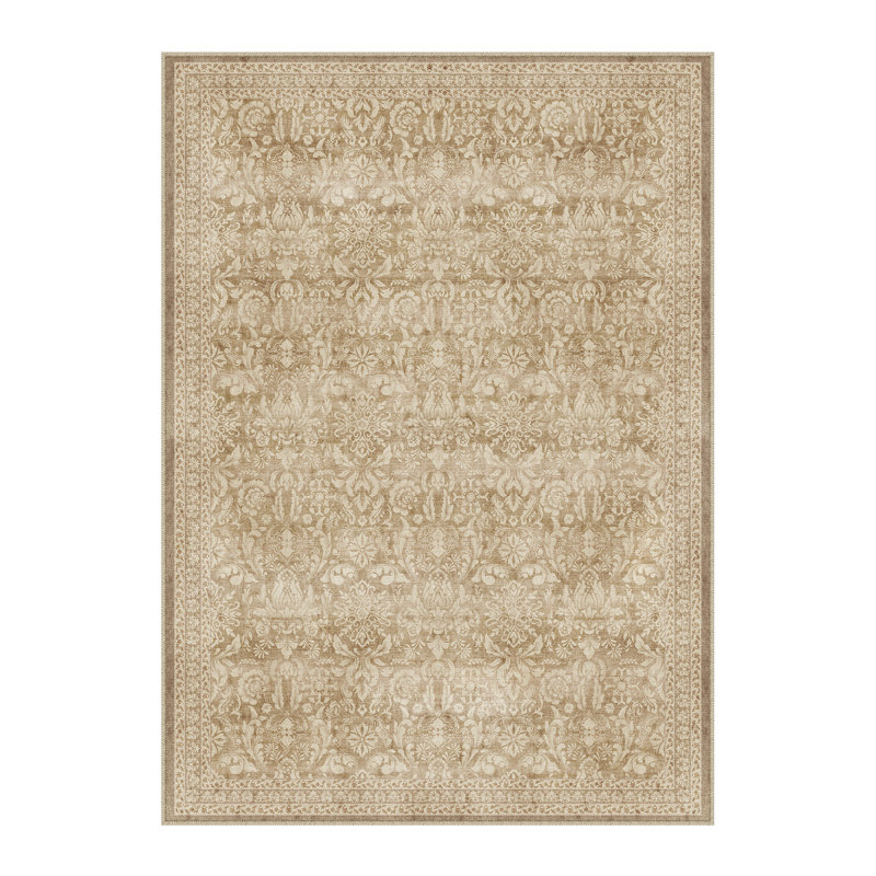 Tapis vintage lavable en machine avec envers antidérapant Lares, Rectangle 6 pi x 9 pi