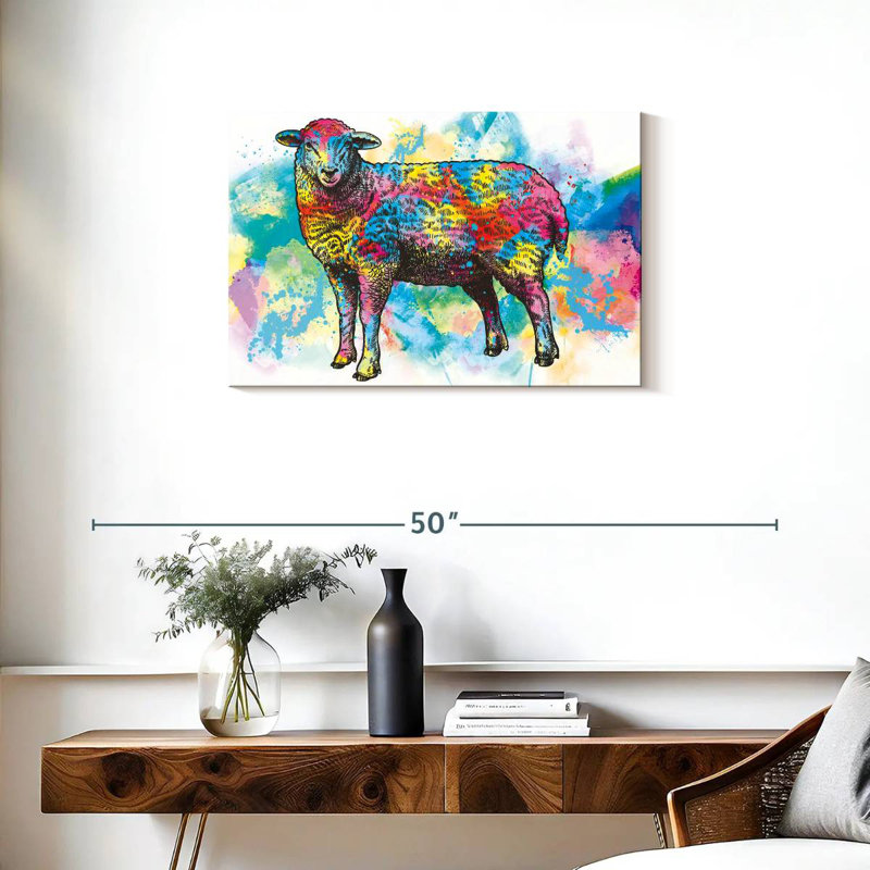 Sheep Paint Splash, 20" H x 30" W