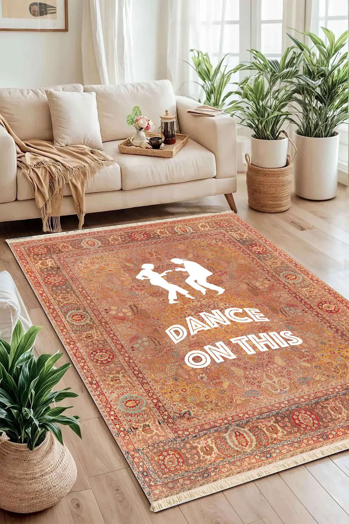 SpiritHome Sultan's Dance Traditional Quote Area Rug (Terracotta) | Wayfair