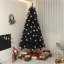 Arbre de Noël artificiel de 7,5 pi de hauteur, arbre de Noël non éclairé avec 1346 pointes de branches, ouverture automatique, base en acier, décoration des Fêtes pour bureau à domicile-1625463803-1625463805