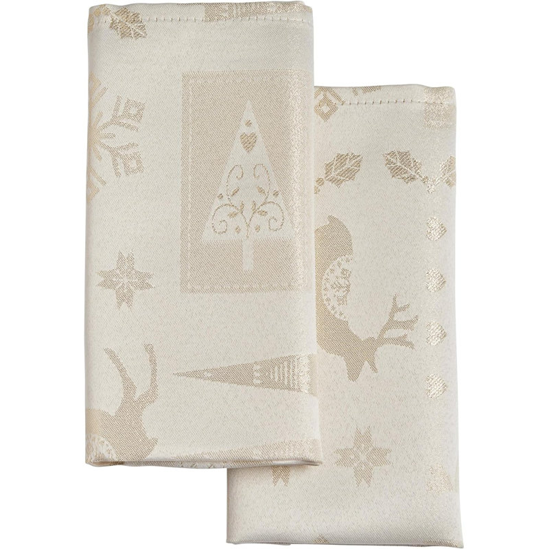 Ambir Polyester Square Napkin, Cream