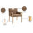 Aimee Vegan Leather Dining Arm Chair-1901019751-1901019750