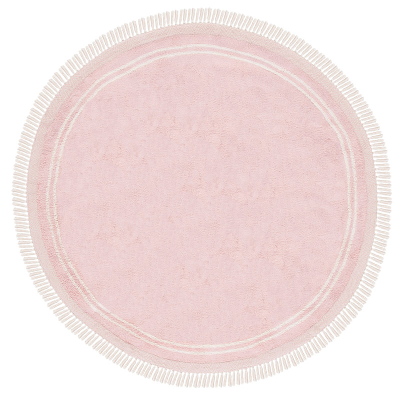 Tapis rose / ivoire Easy Care 211, Rond 6 pi