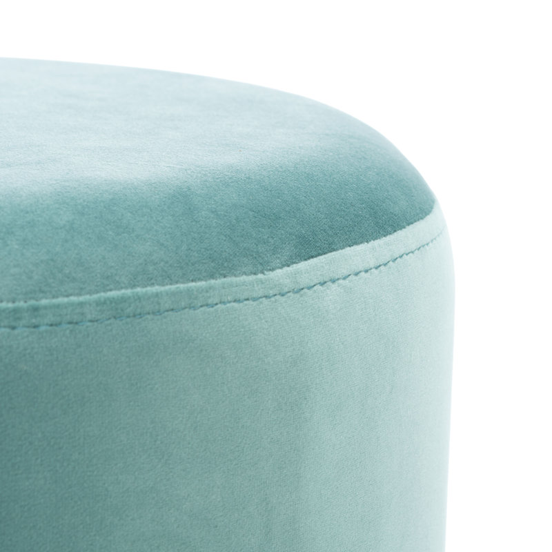 Tanzeela Velvet Ottoman, Seafoam / Gold Velvet