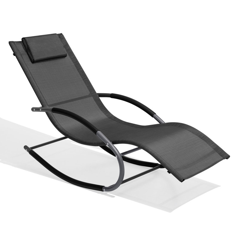 Chaise berçante Adwick, Noir, Noir