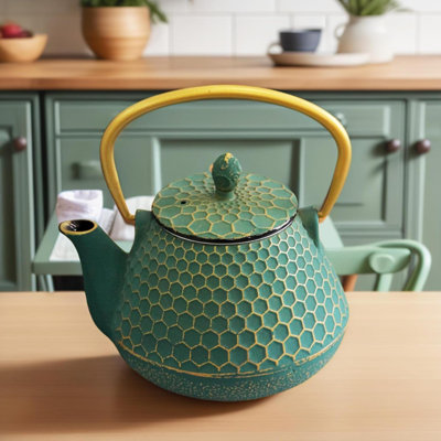 Cast Iron Tea Kettle Japanese Tetsubin Teapot Coated With Enameled Interior Durable Cast Iron Teapot With Stainless Steel Infuser For Stovetop Safe