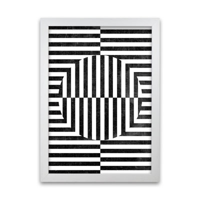 BW Geometric Abstract With Grunge - Print