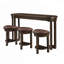 Ensemble de table de bar en bois massif avec 3 tabourets, conception multifonctionnelle pour petits espaces, durable et facile à assembler