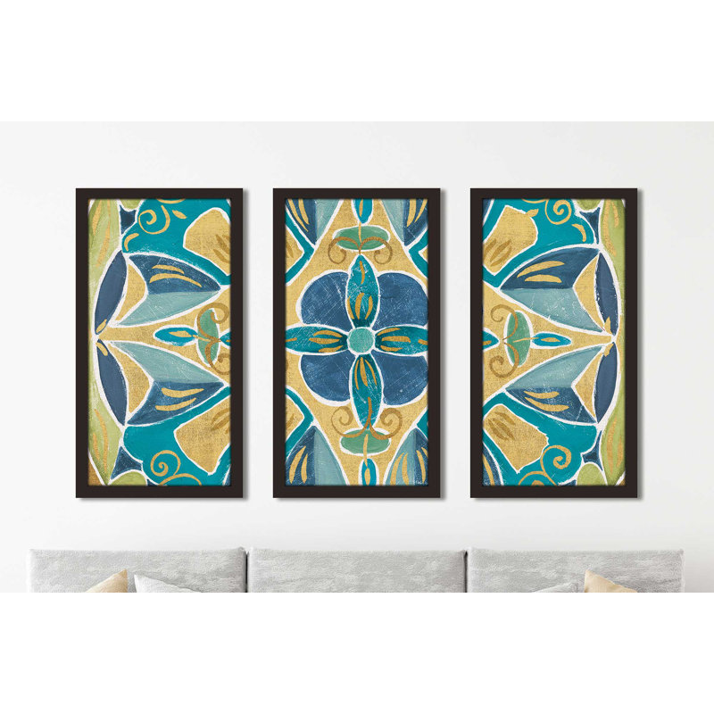 Reproduction de peinture à l’acrylique à multiples images sur acrylique, "Free Bird mexicaine tiles III"