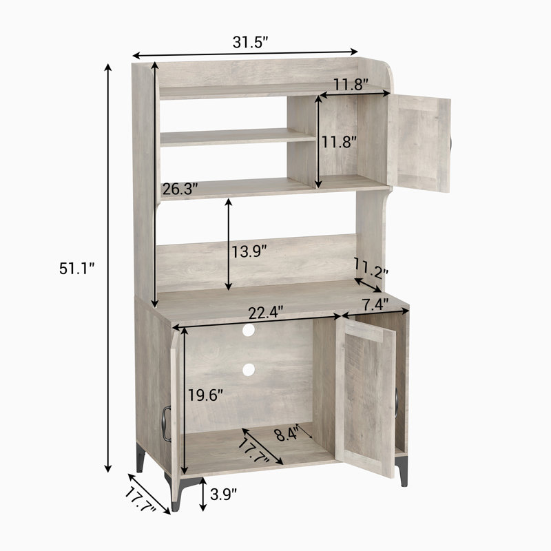 Meuble de litière pour chat Modern Modern, Light Grey